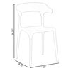 Fabulaxe Modern Plastic Outdoor Dining Chair with Open U Shaped Back, Yellow, PK 2 QI004228.YL.2
